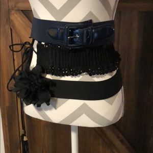 Blue Chaps Belt and Two Black High Waist Belts